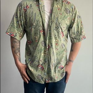 Men’s fishing shirt sleeve dress shirt